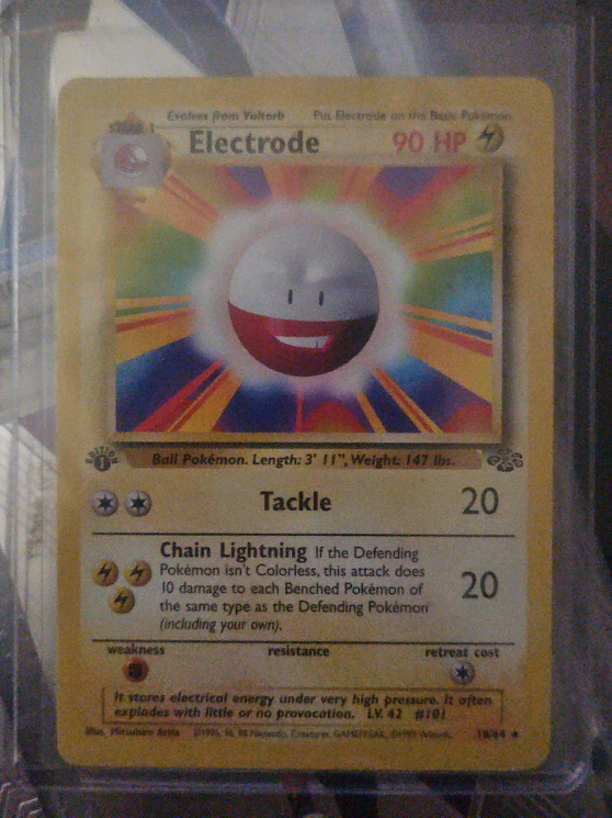 first edition jungle Electrode Pokemon Card