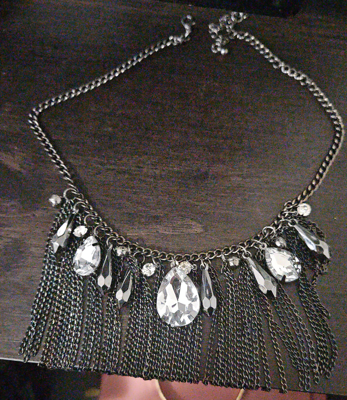Fashion Necklace - Black & Rhinestone thumbnail
