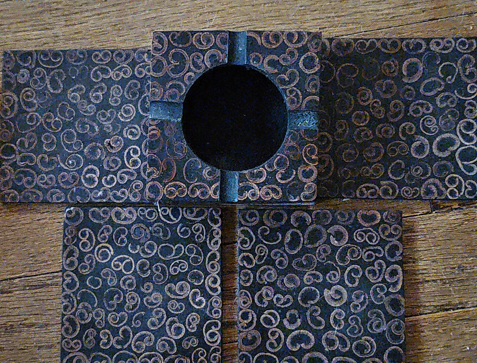 Vintage Wooden Ashtray with Coasters thumbnail