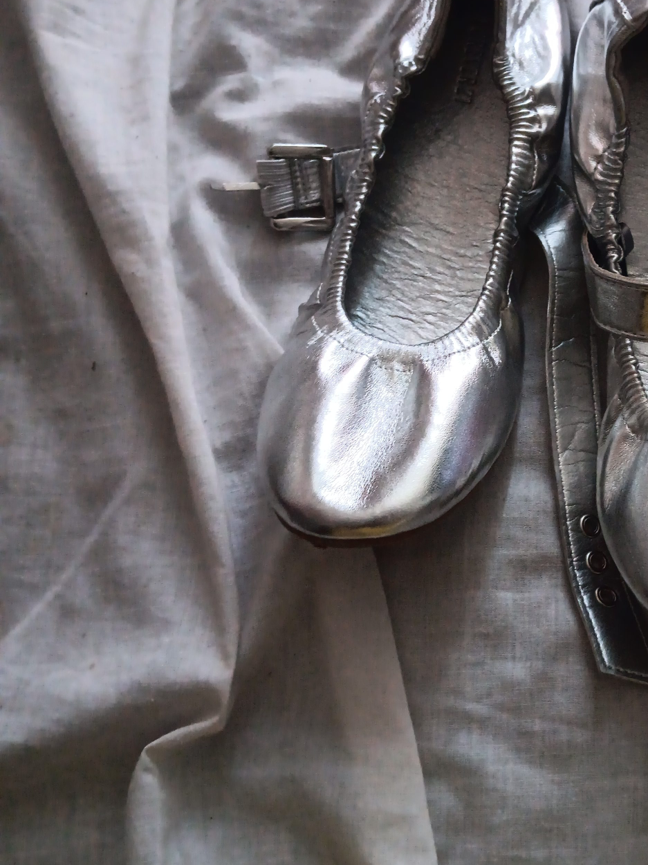 Silver Ballet Flats with Buckle thumbnail