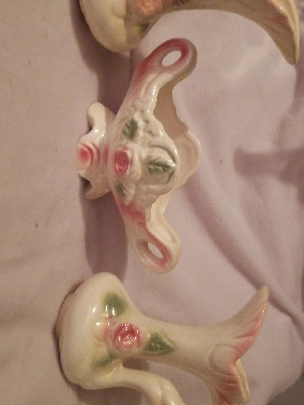Vintage Ceramic Wall Pocket Vase Set thumbnail