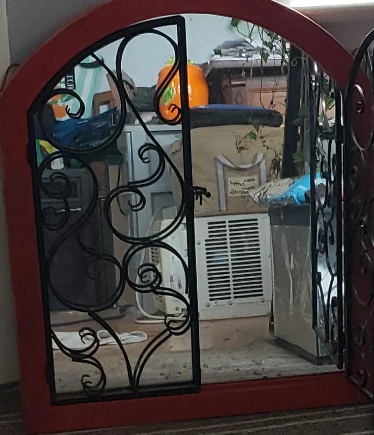 Red Framed Decorative Mirror thumbnail