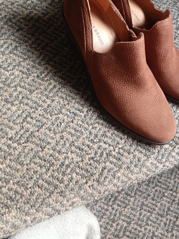 Lucky Brand Brown Leather Heeled Loafers, Size 7M thumbnail