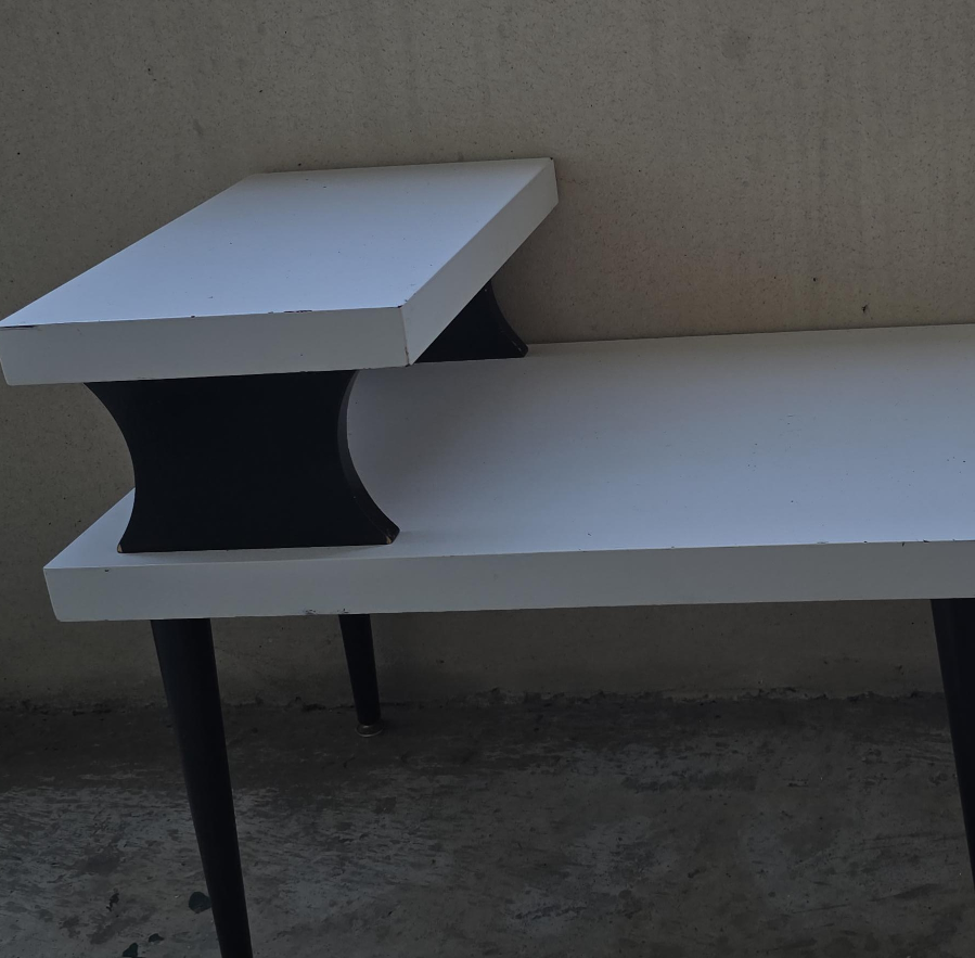 White & Black Side Table thumbnail