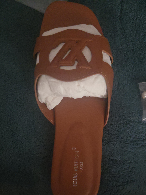 Louis Vuitton Brown Leather Slides thumbnail