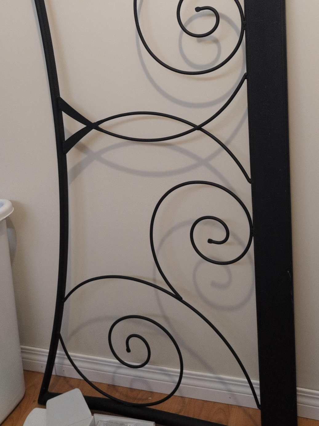 Black Metal Headboard and footboard - Queen Size thumbnail