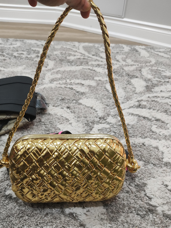 Bottega Veneta Gold Woven Clutch thumbnail