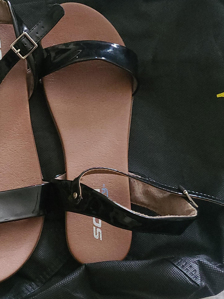 Soda Black Patent Sandals - Size 10 thumbnail