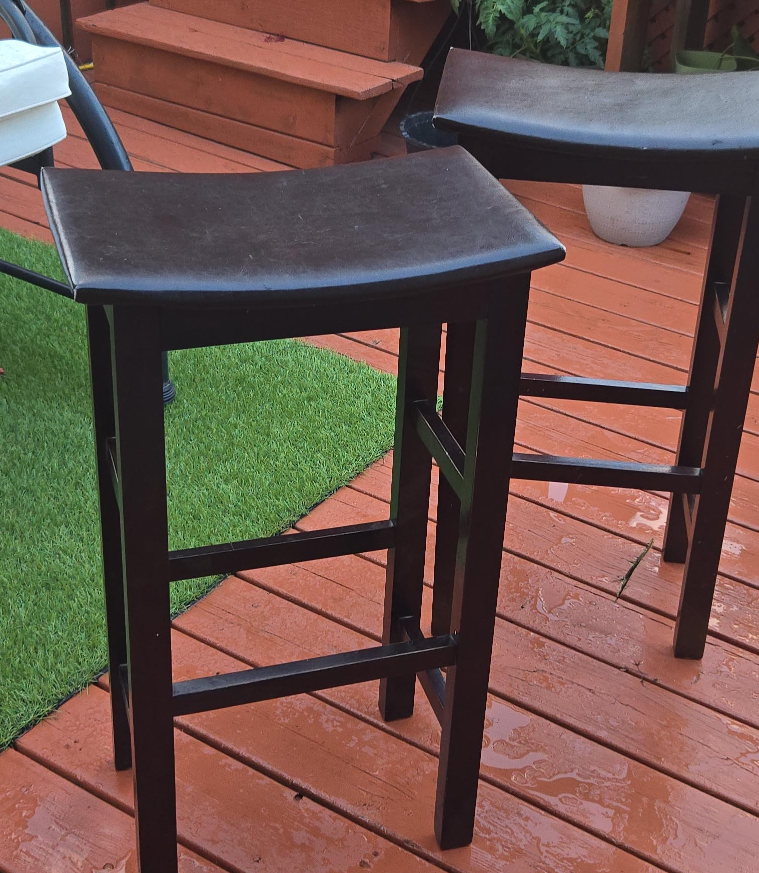 Pair of Dark Brown Bar Stools thumbnail