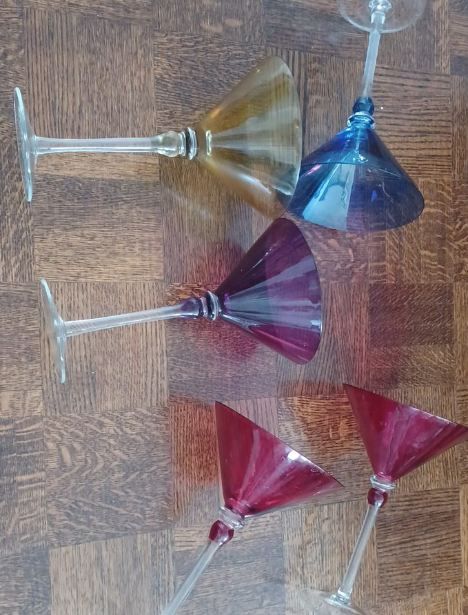 Set of 5 Martini Glasses - Multi-Colour