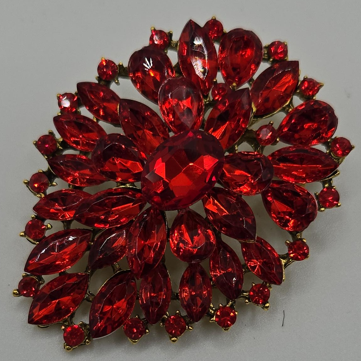 Red Rhinestone Brooch thumbnail