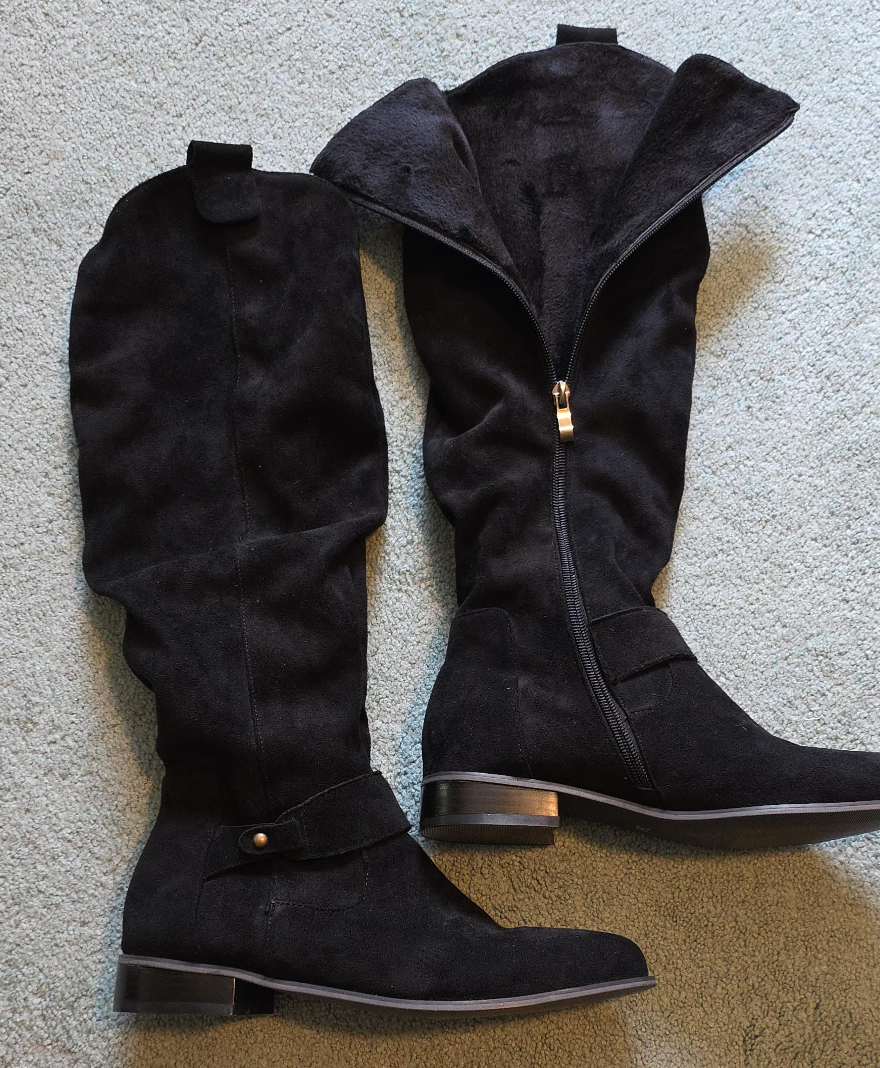 Black Suede Knee-High Boots thumbnail