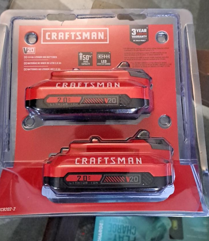 New Craftsman V20 2.0 Ah Lithium Ion Batteries (2-Pack) thumbnail