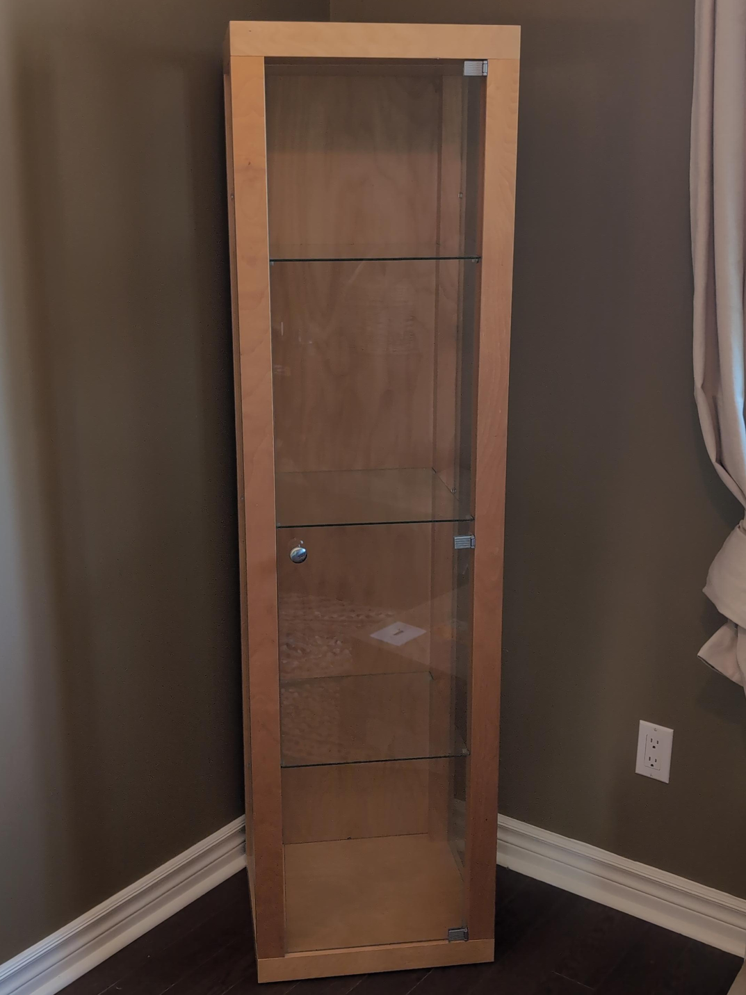 Vintage Ikea Display Cabinet - Solid Wood & Glass