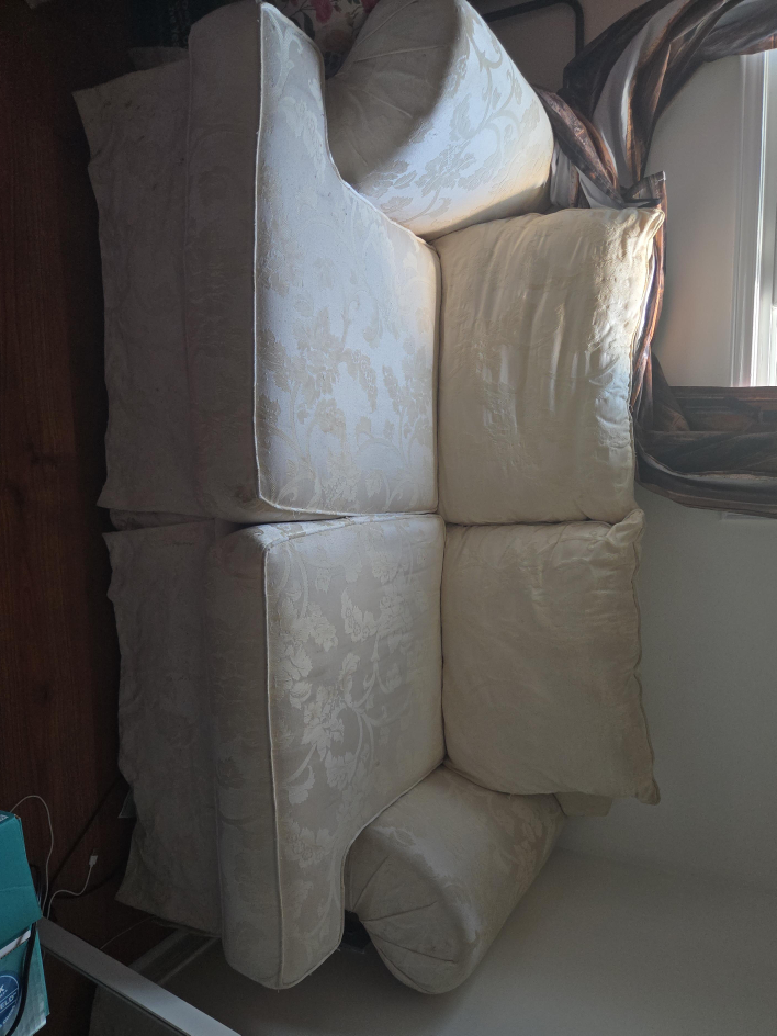 Floral Patterned Armchair - Off White thumbnail