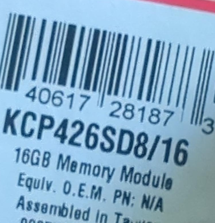 Kingston KCP426SD8/16 16GB Memory Module thumbnail