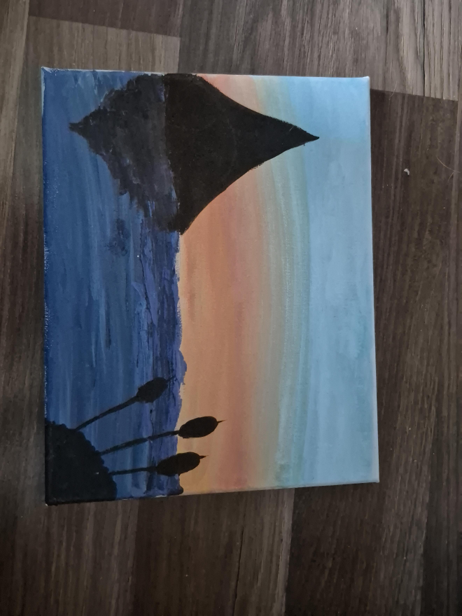 Painting of Mountain and Cattails thumbnail