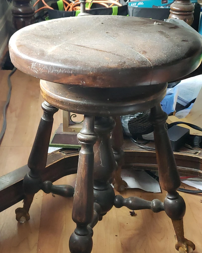 Vintage Adjustable Piano Stool thumbnail