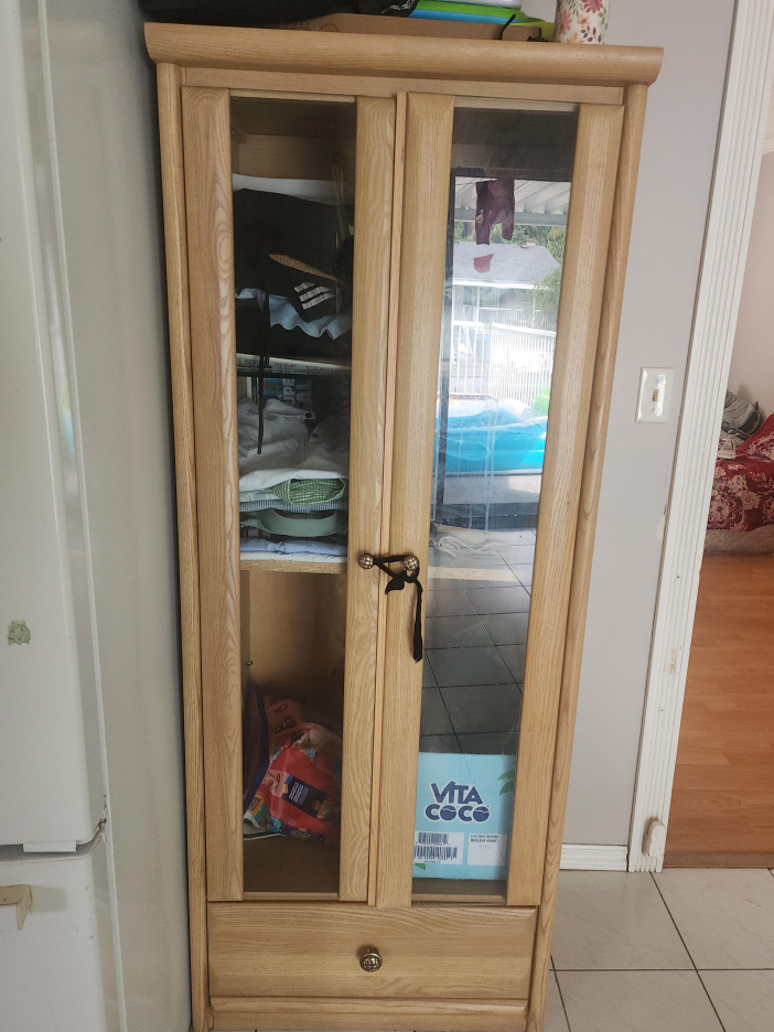 Wooden Display Cabinet with Glass Doors thumbnail