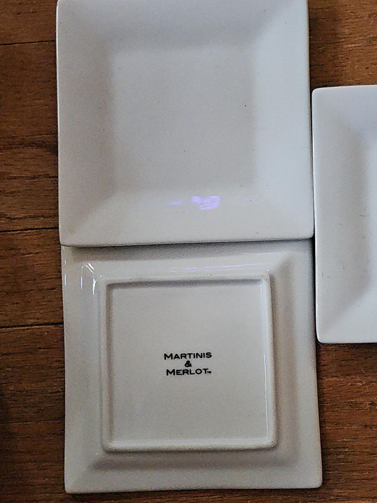 Martinis & Merlot White Square Plates thumbnail