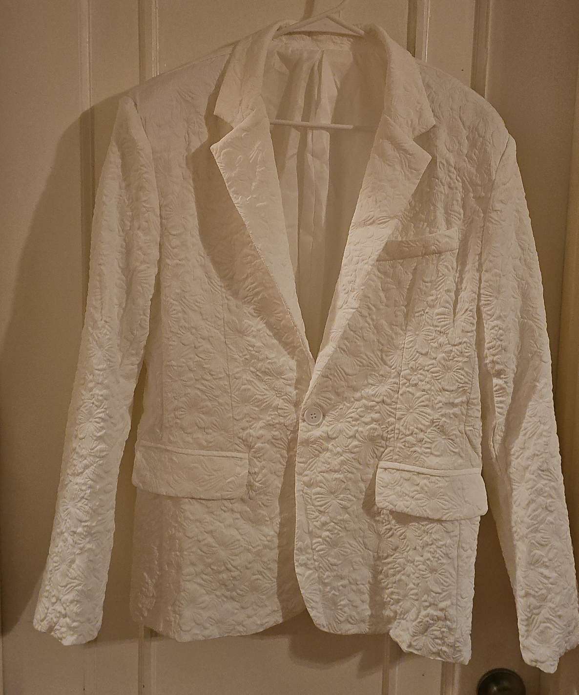White Patterned Blazer