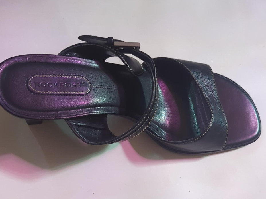 Rockport Black Leather Heeled Sandals thumbnail
