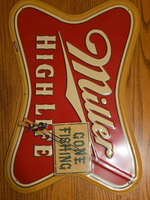 Miller High Life Gone Fishing Metal Sign thumbnail