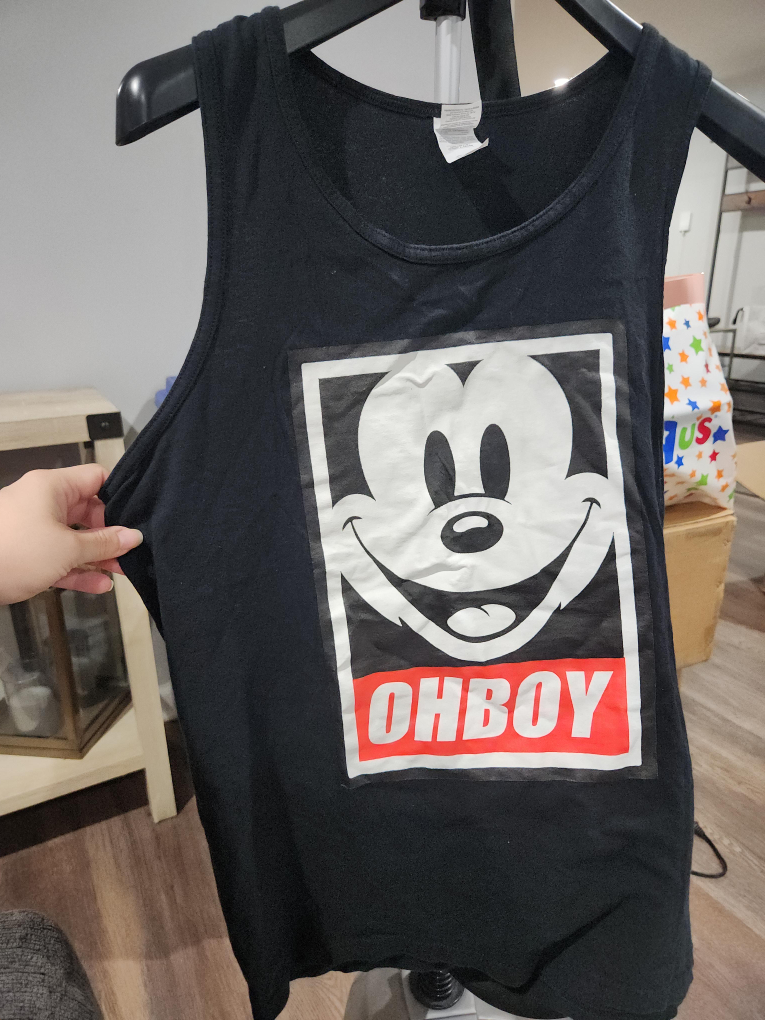 Mickey Mouse 'OH BOY' Black Tank Top thumbnail