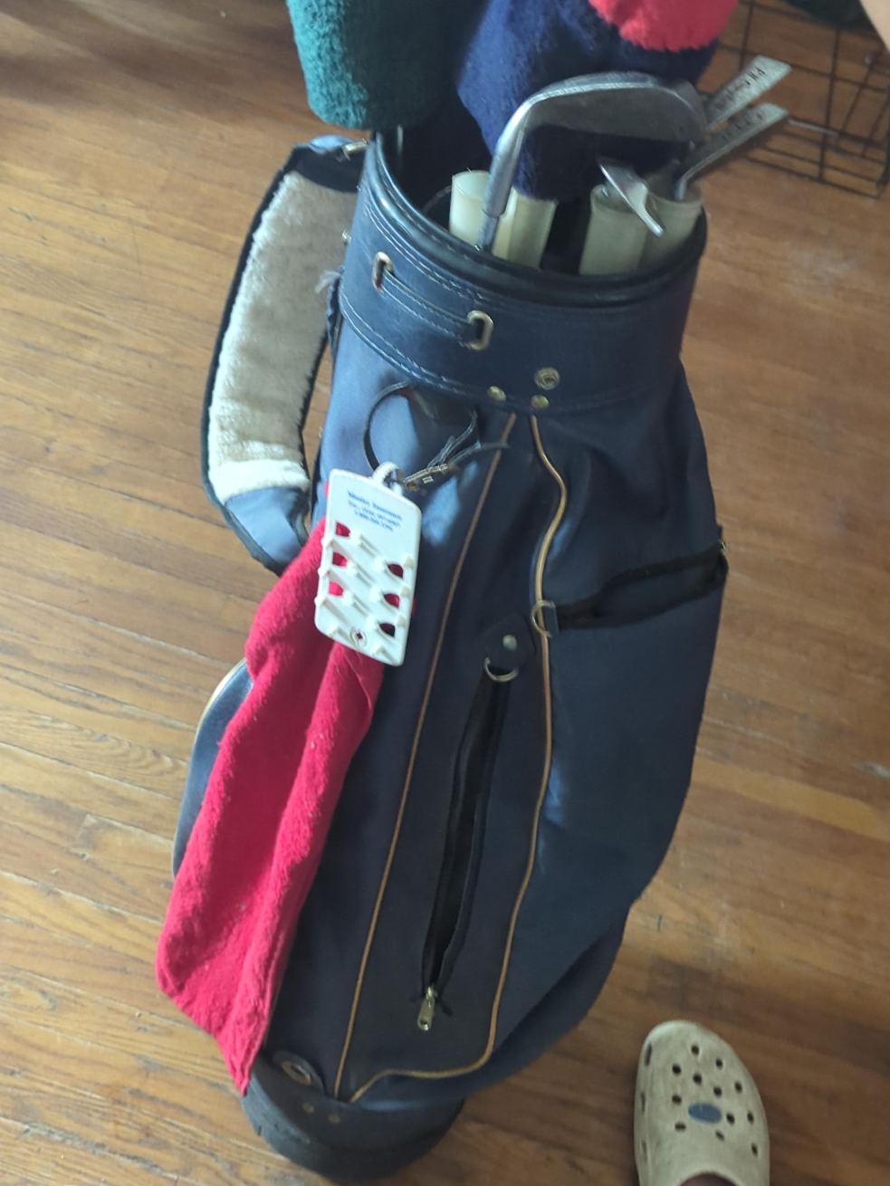 Blue Golf Club Bag with Clubs