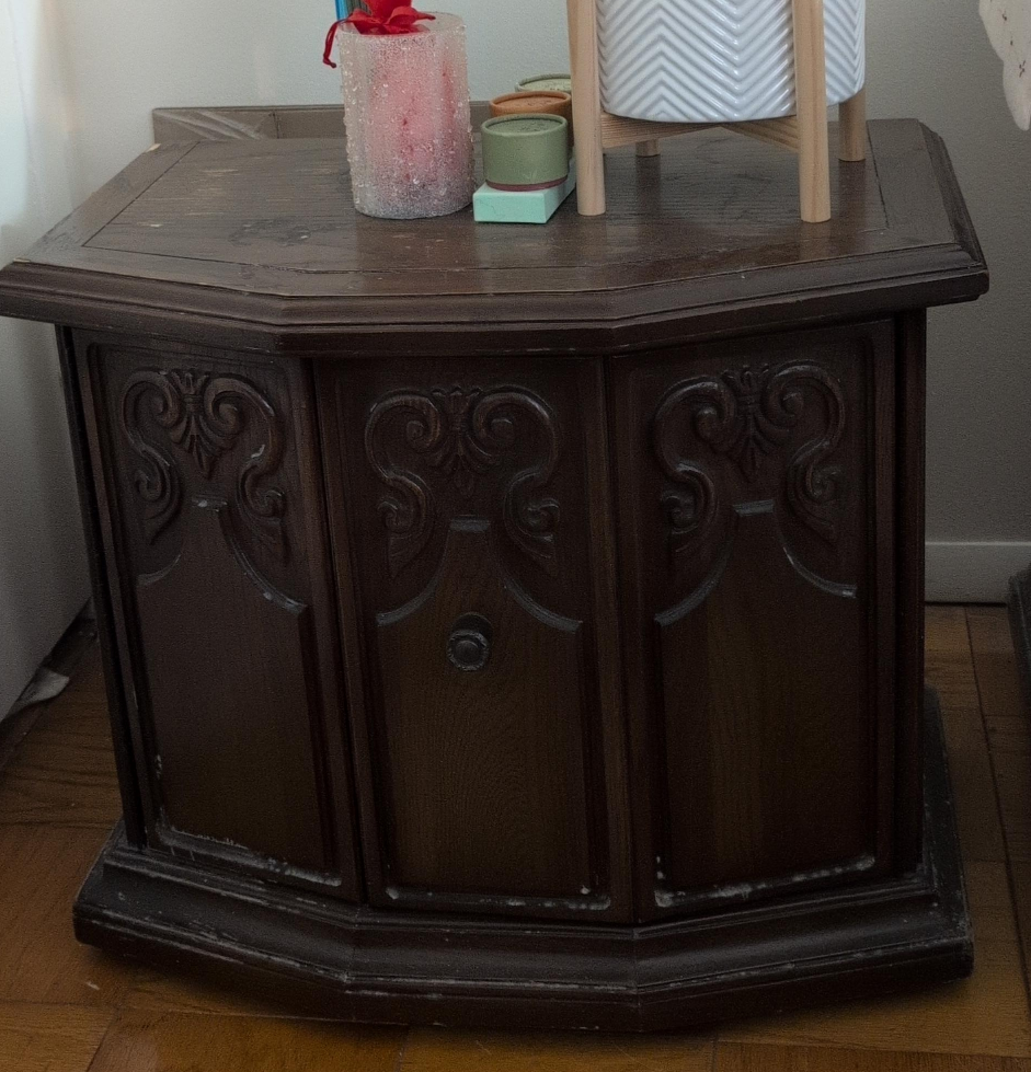 Vintage Dark Wood Side Table thumbnail