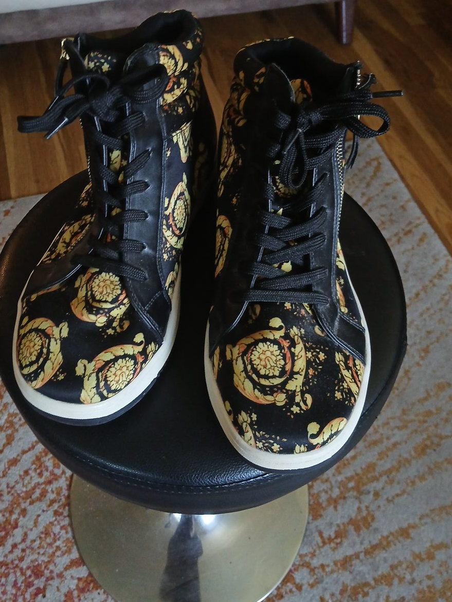 Versace Black & Gold High-Top Sneakers thumbnail