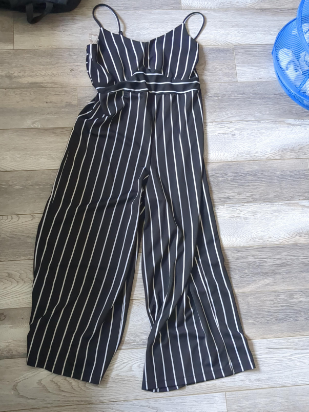 Striped Black & White Jumpsuit thumbnail