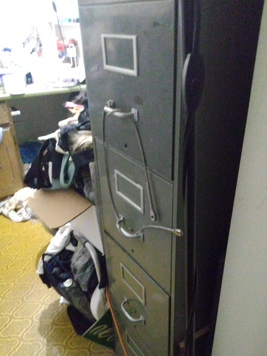 Vintage Grey Metal Filing Cabinet thumbnail