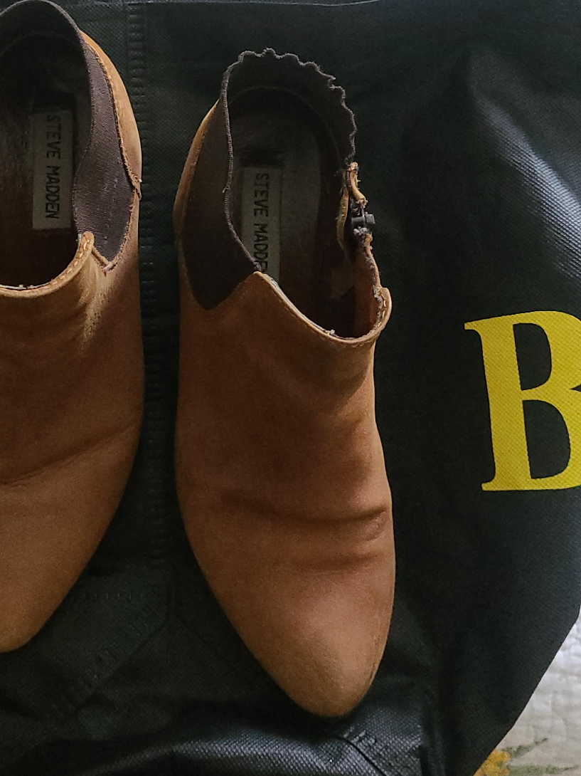 Steve Madden Brown Leather Ankle Boots, Size 8 thumbnail