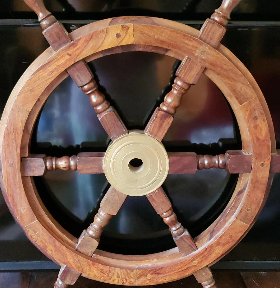 Wooden Ship Wheel Nautical Decor thumbnail