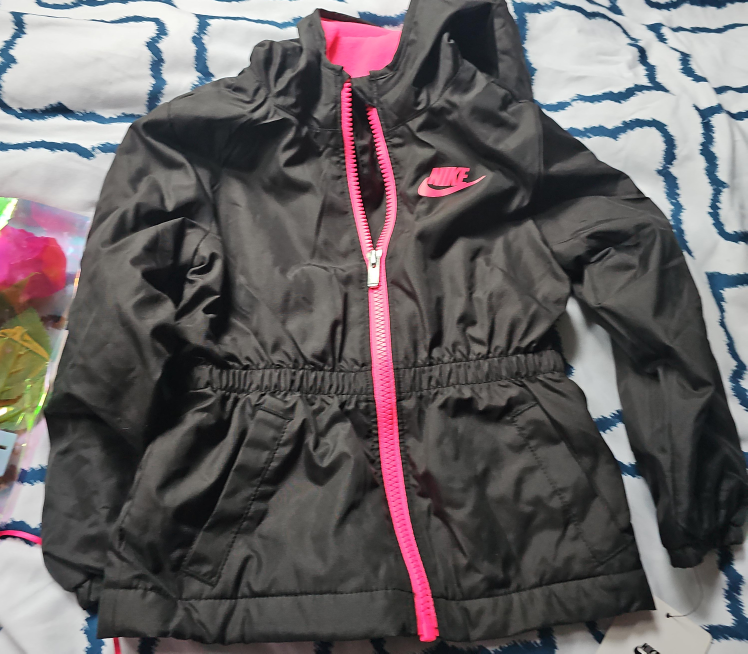 Nike Black & Pink Girls' Jacket thumbnail
