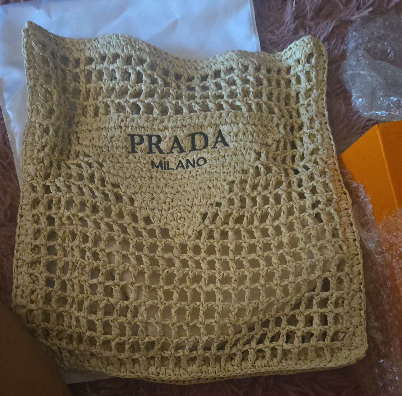 Prada Raffia Tote Bag thumbnail