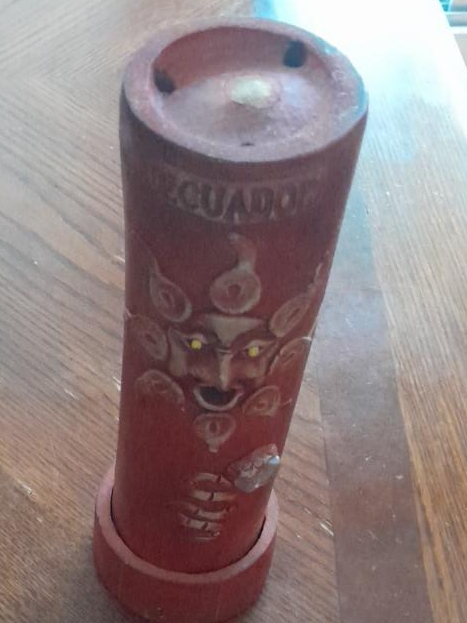 Ecuador Hand-Carved Wooden Candle Holder