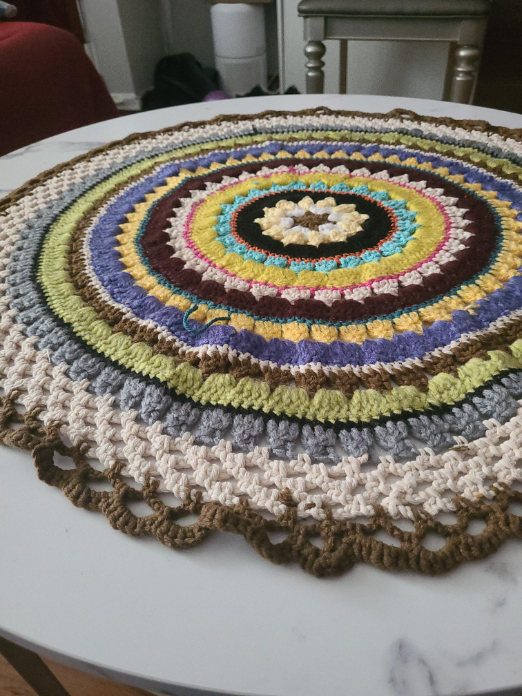 Handmade Crochet Round Rug thumbnail