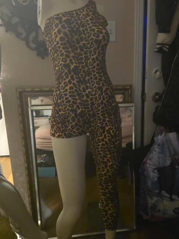 Leopard Print One-Shoulder Jumpsuit thumbnail