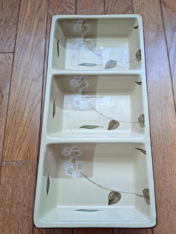 Floral Ceramic Divided Serving Dish thumbnail