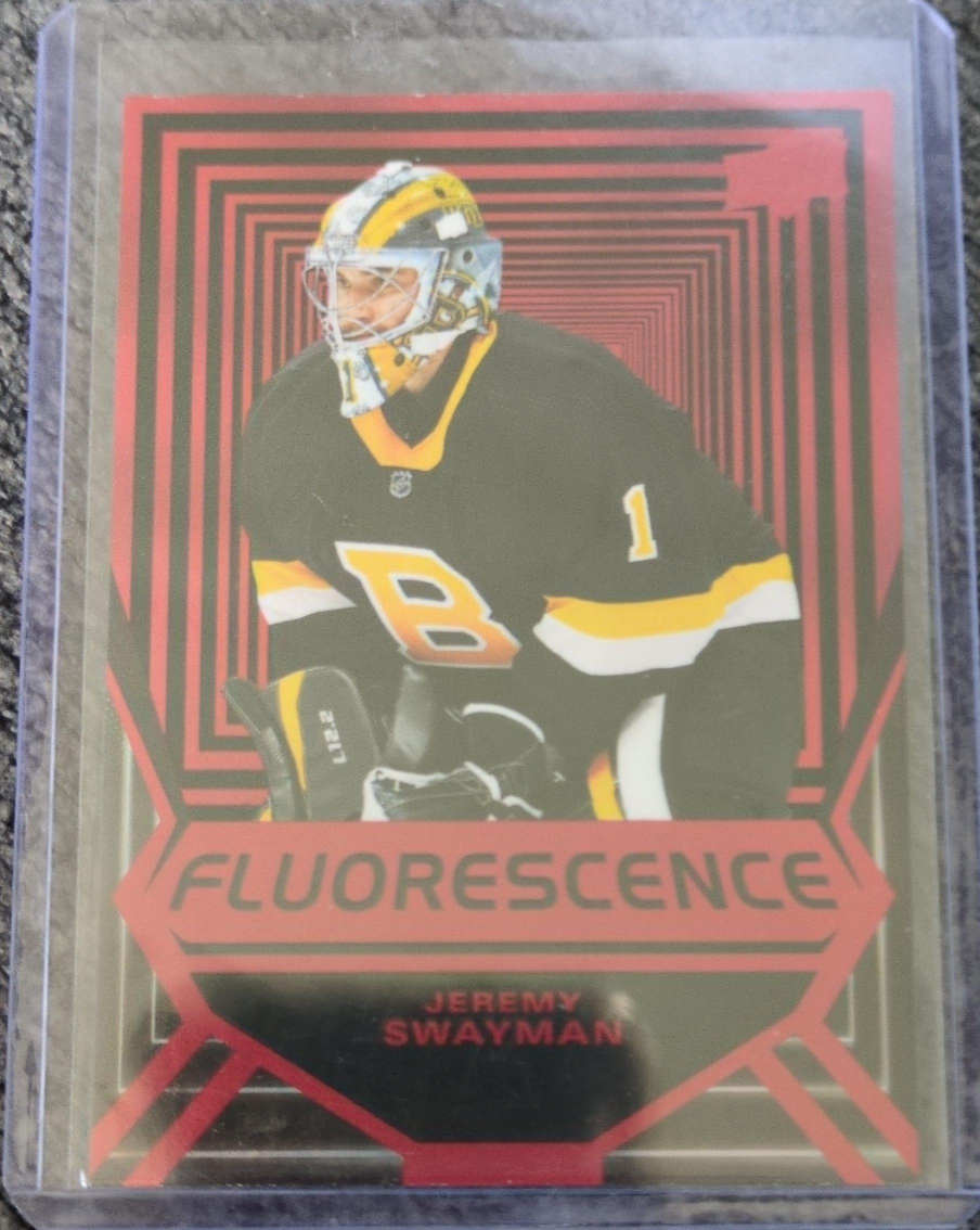 Jeremy Swayman Fluoresence Hockey Card