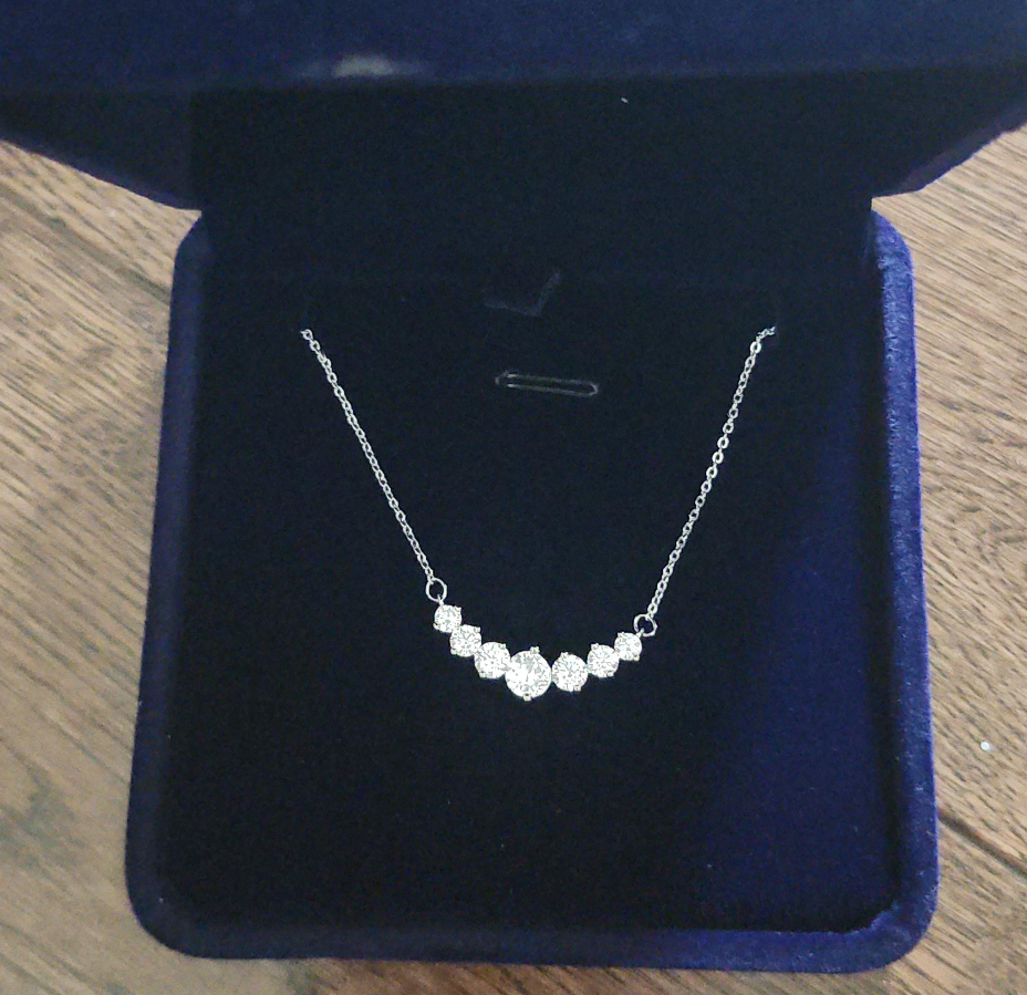 Silver Tone Necklace with Cubic Zirconia thumbnail