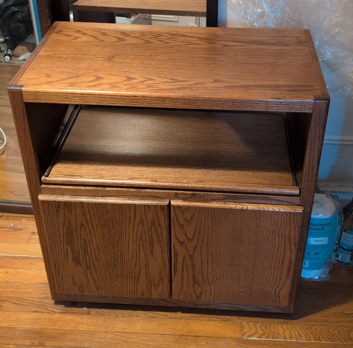 Wooden Cabinet with Doors and Shelf thumbnail