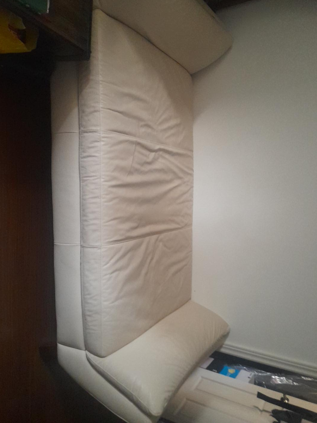 Cream Leather Sofa thumbnail