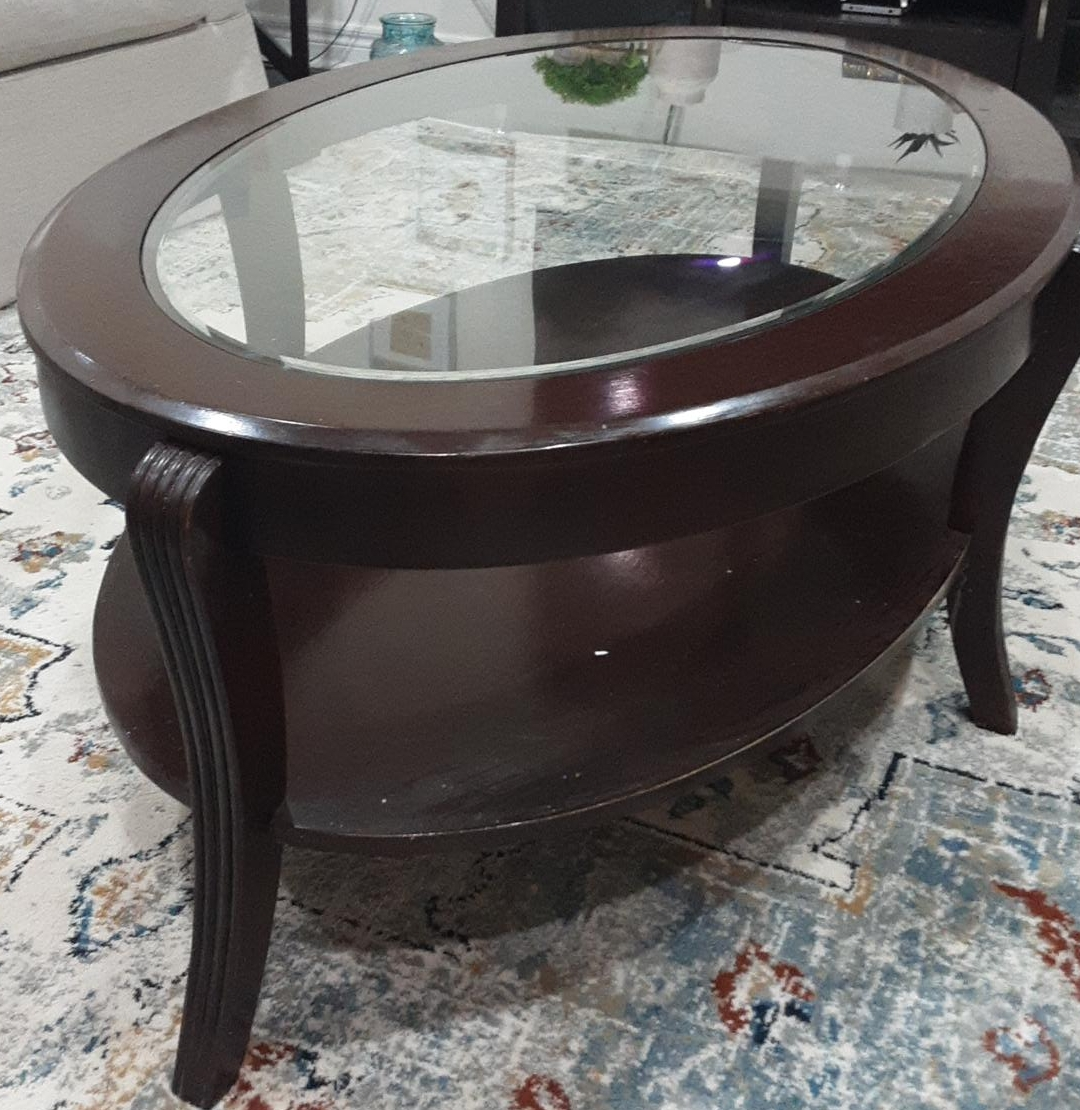 Oval Glass Top Coffee Table 🇨🇦 thumbnail