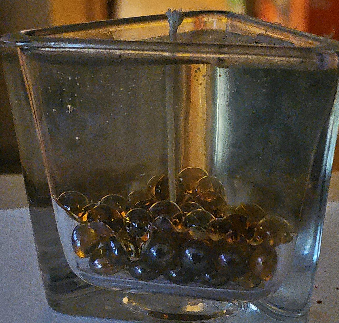 Glass Gel Candle with Amber Beads thumbnail