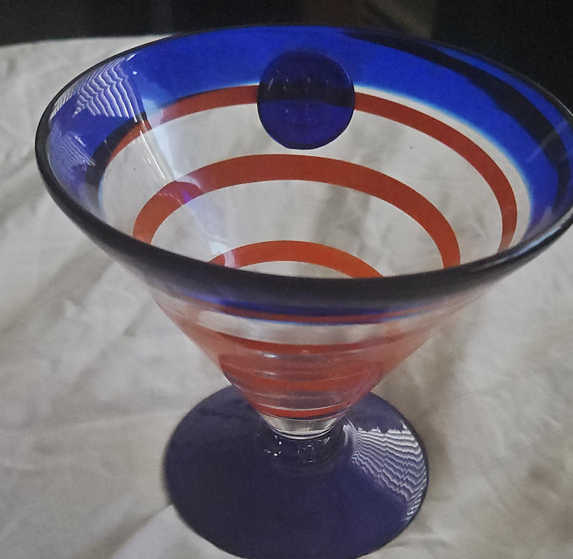 Retro Martini Glass - Red, & Blue thumbnail