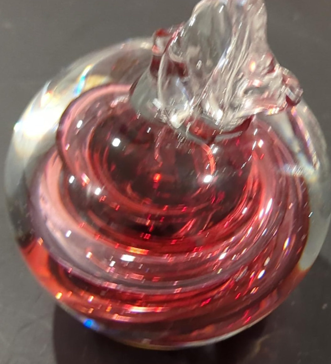 Red Swirl Glass Paperweight thumbnail