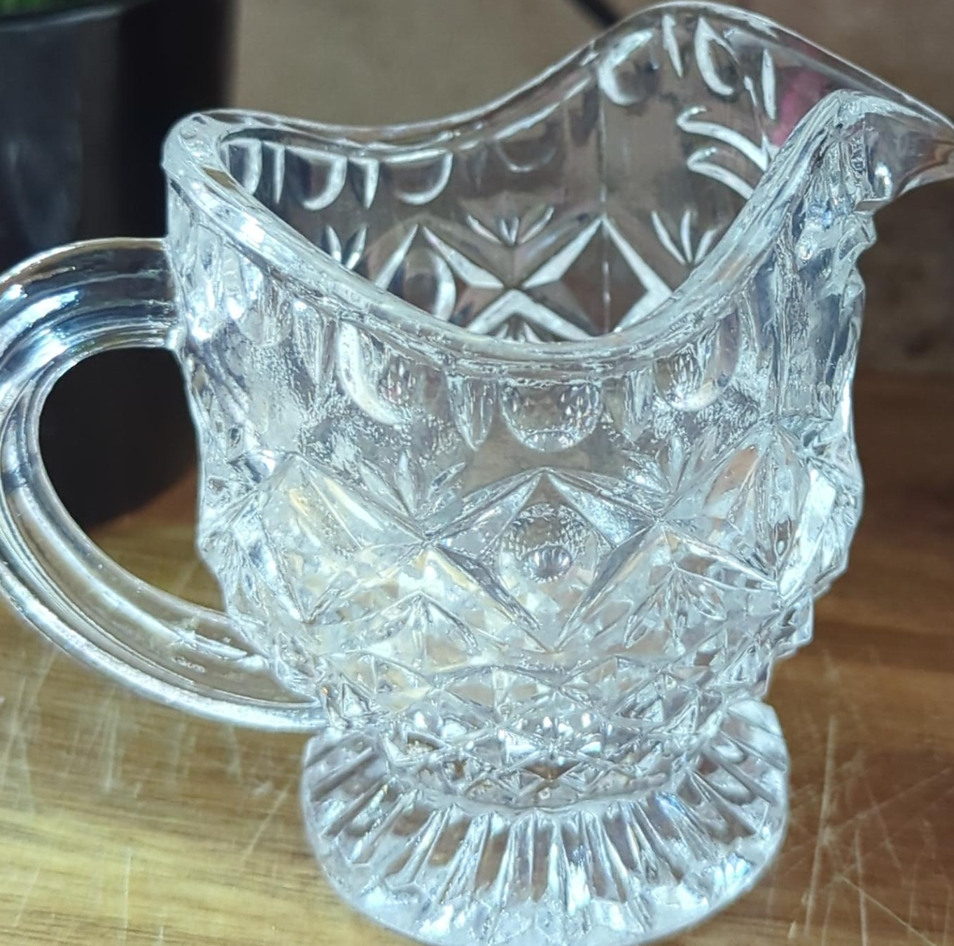 Vintage Clear Glass Creamer Pitcher thumbnail